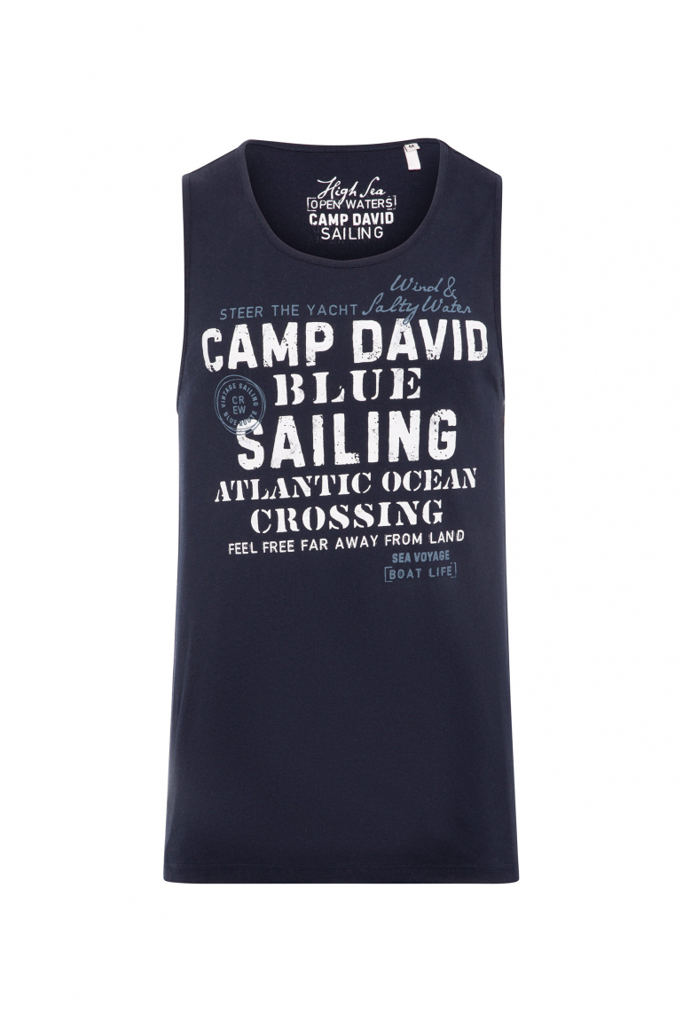 Muskelshirt mit Sailing Print blue navy