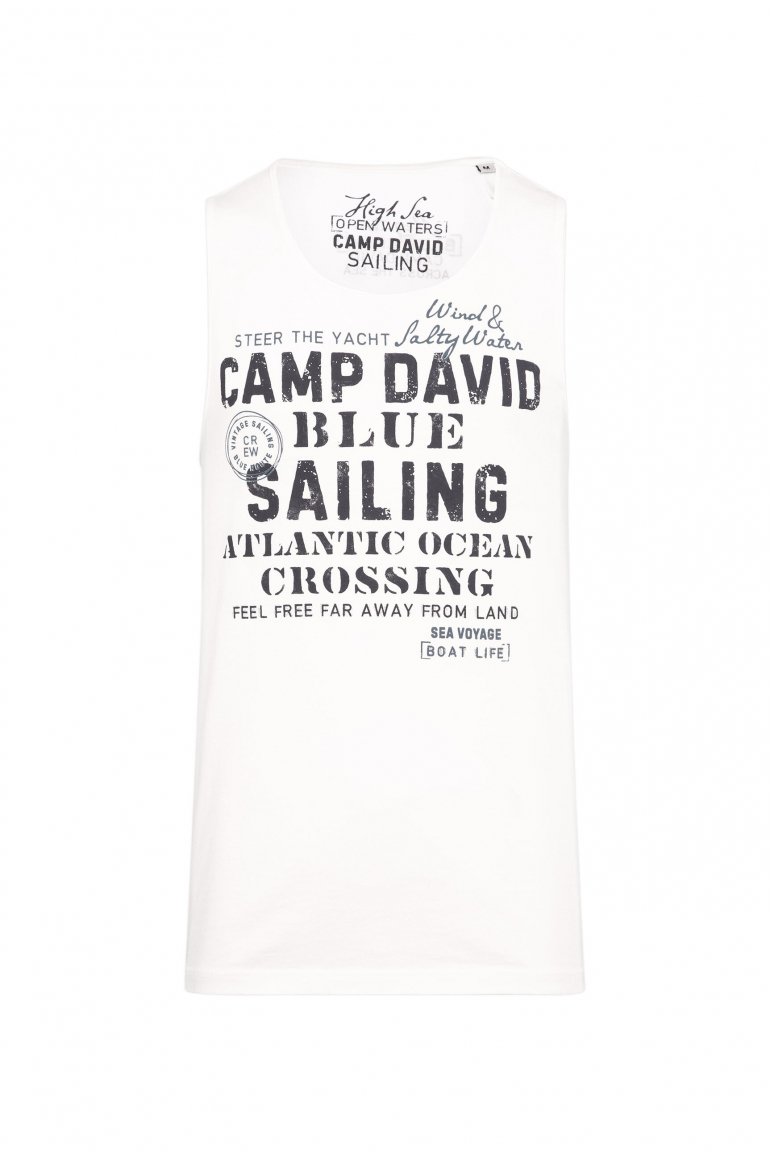 Muskelshirt mit Sailing Print ivory