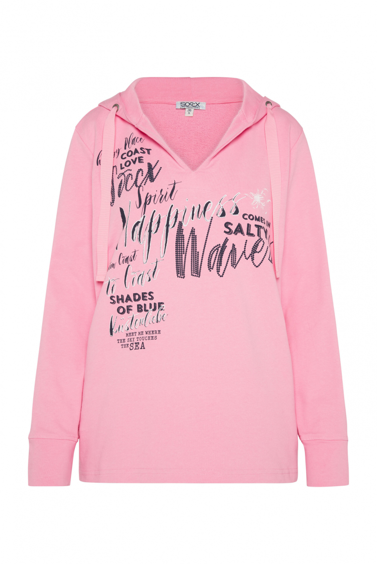 Oversized Hoodie mit Puff-Print-Artwork faded pink