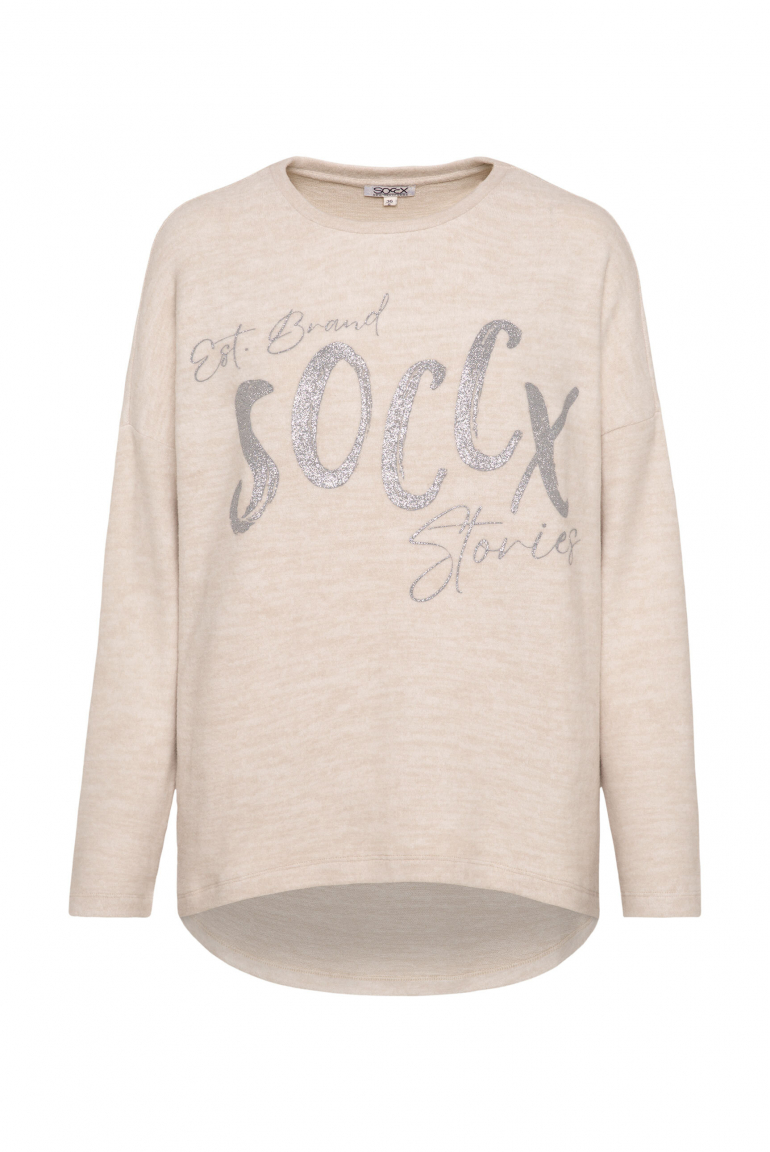 Oversized Pullover aus Flauschstrick chai tea mel.