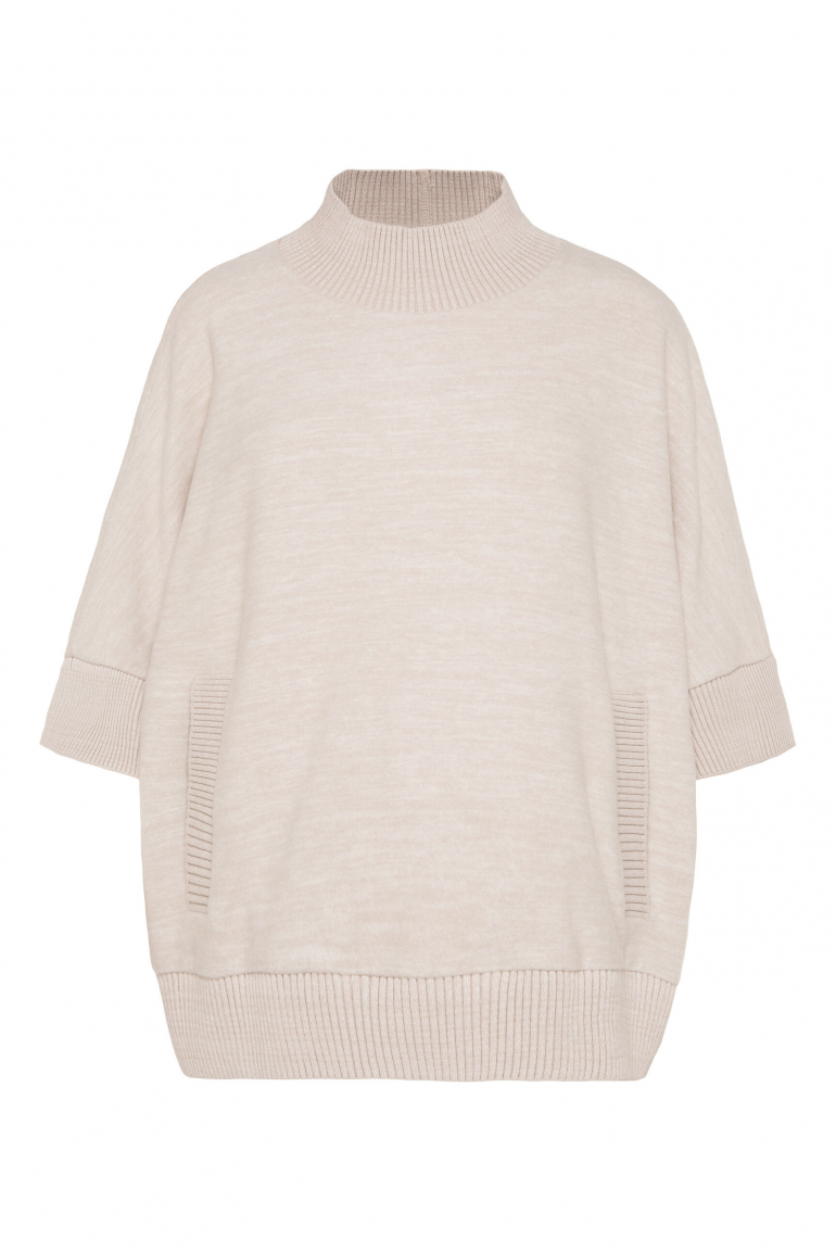 Oversized Pullover mit Stehkragen und Taschen chai tea