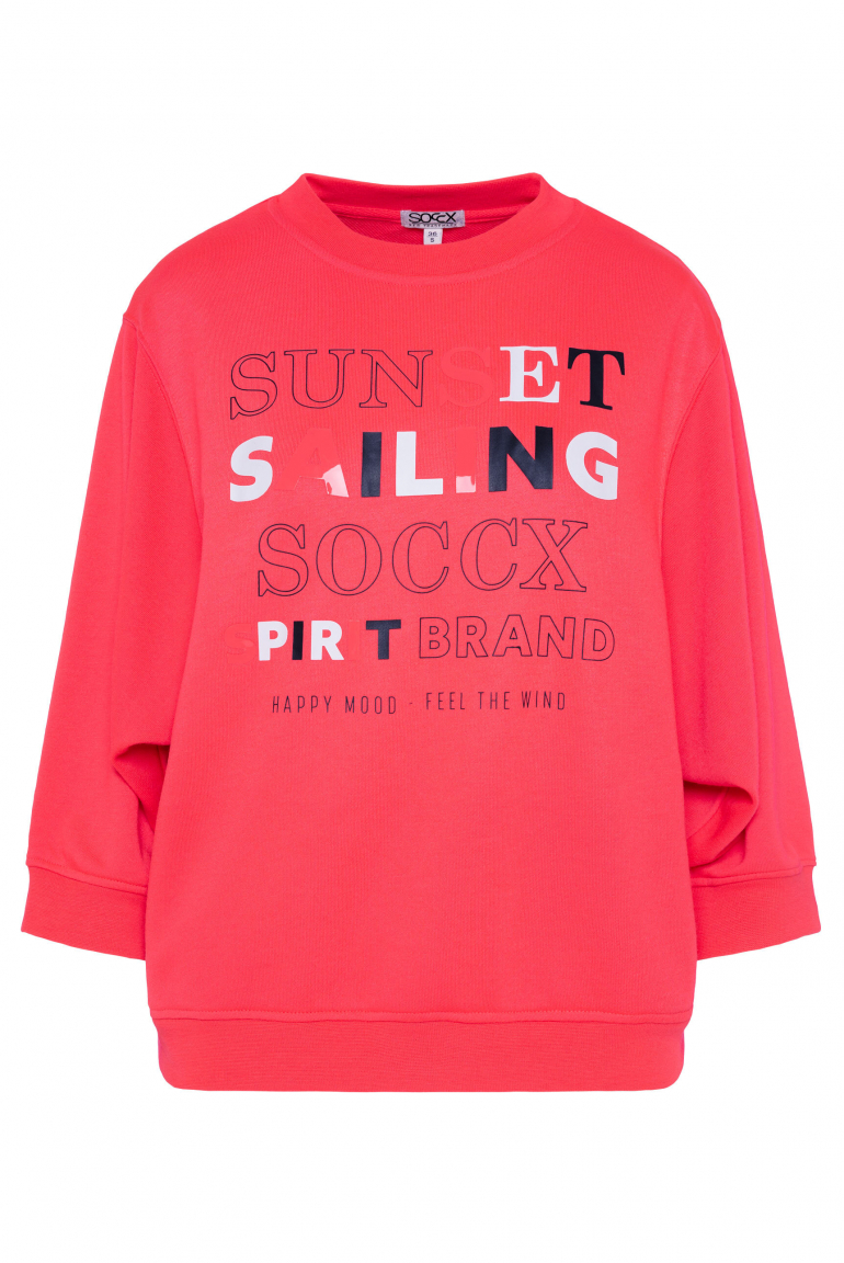 Oversized-Sweatshirt mit besonderer Ärmelweite flashy red