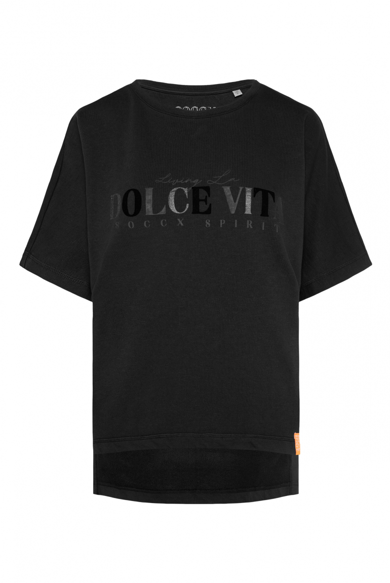 Oversized Sweatshirt mit Kurzarm und Artwork black