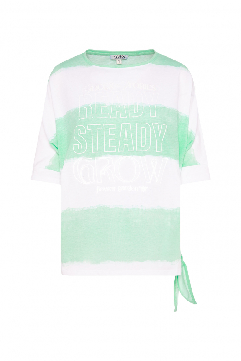 Oversized T-Shirt mit Streifen-Design leafy mint