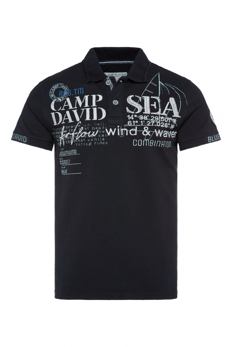 Pikee-Polo mit Logo Artworks navy