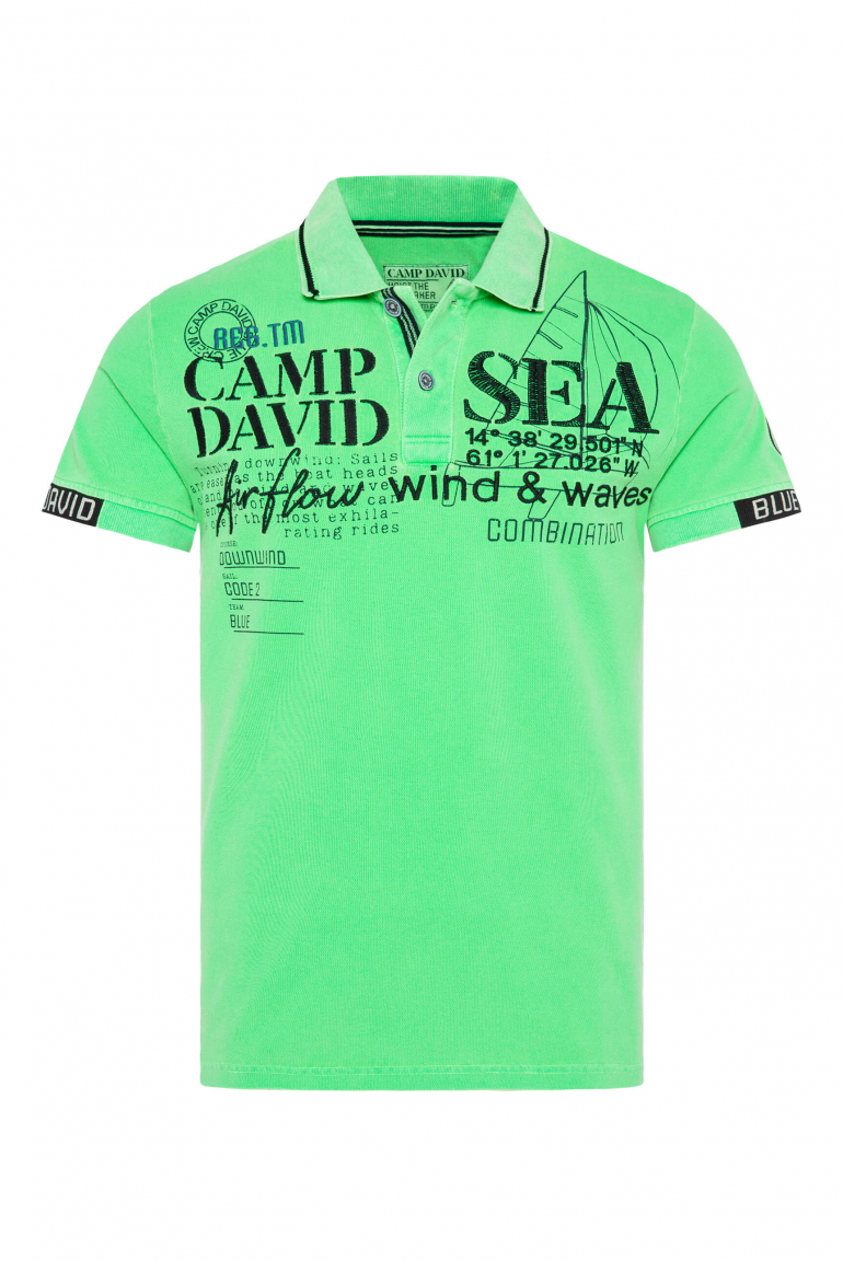 Pikee-Polo mit Logo Artworks electric green