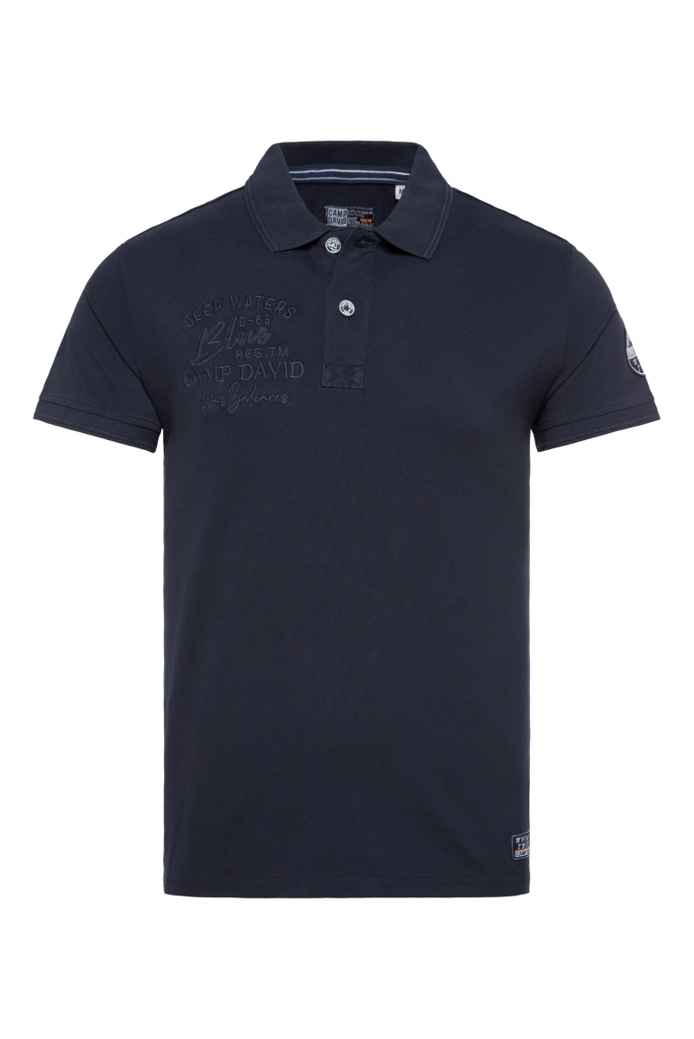 Pikee-Polo mit Logo-Stickereien blue navy