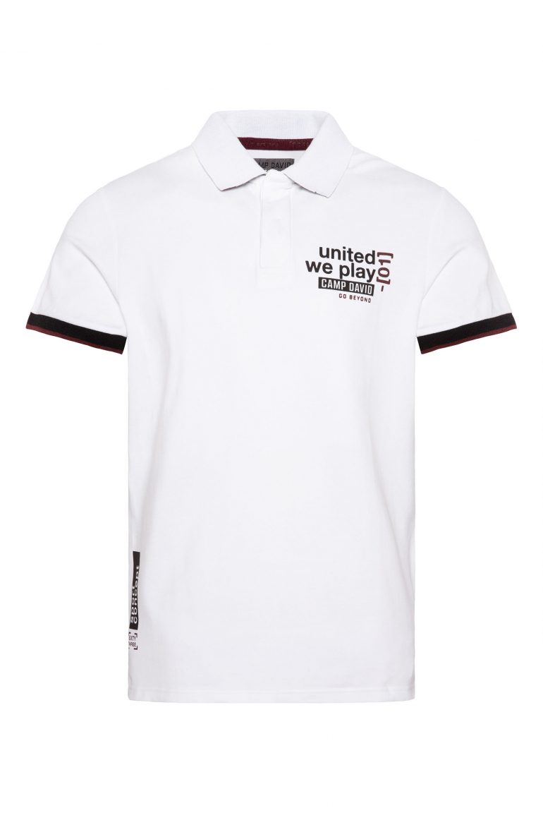 Pikee-Polo mit Prints und Colour-Details opticwhite