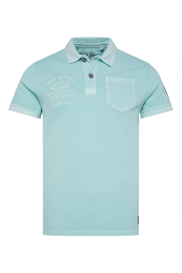 Pikee-Polo mit Rücken-Artwork sea mint