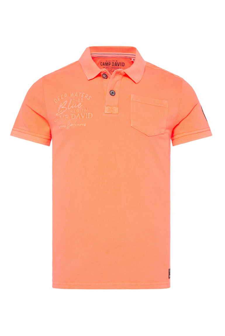 Pikee-Polo mit Rücken-Artwork speed orange