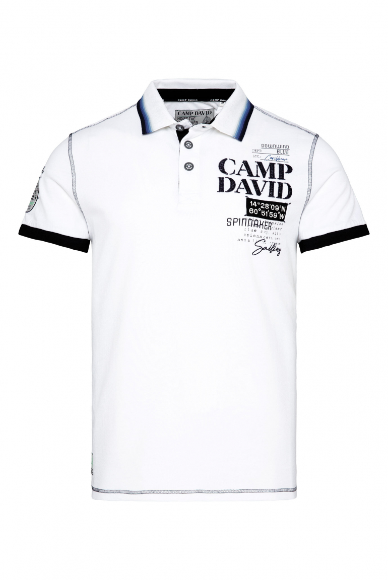 Poloshirt mit Logo-Applikationen opticwhite