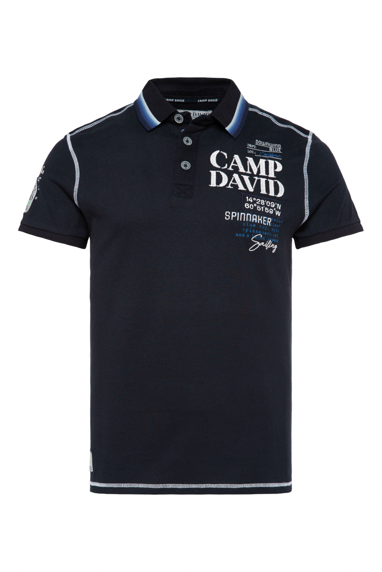 Poloshirt mit Logo-Applikationen navy