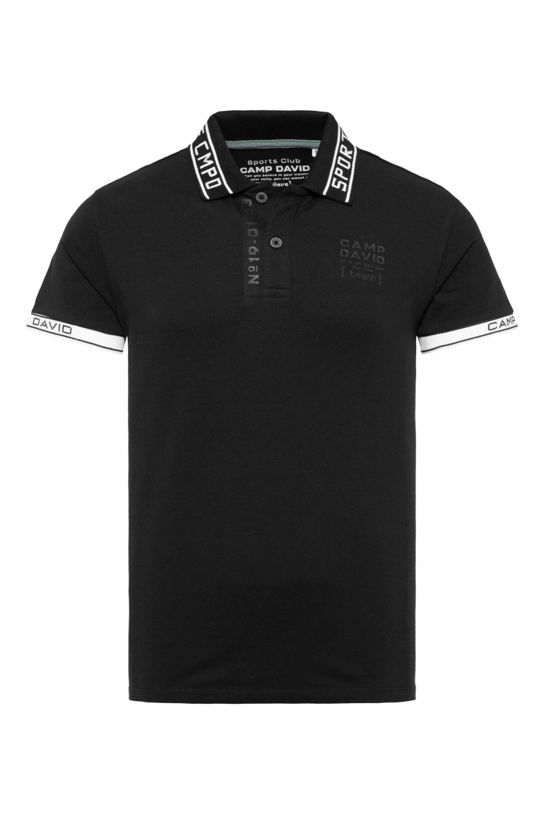 Poloshirt mit Rücken-Artwork black