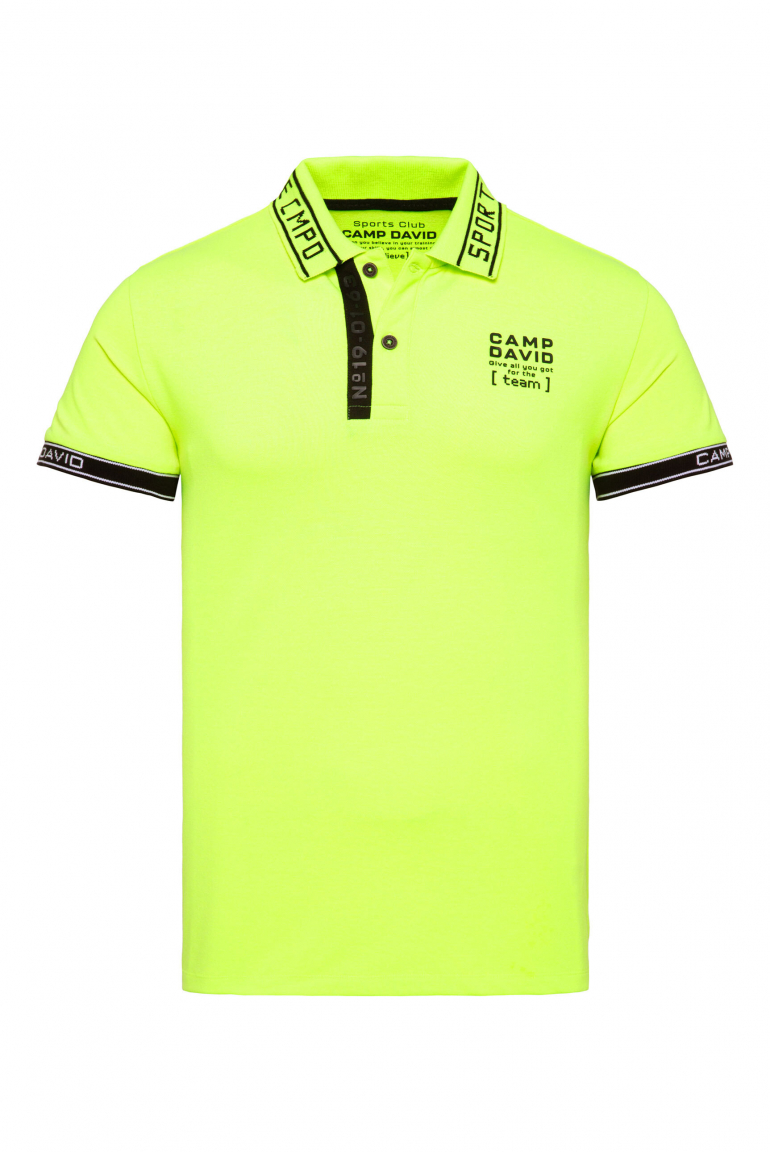 Poloshirt mit Rücken-Artwork neon yellow