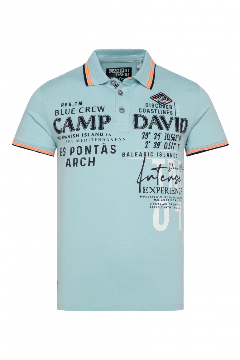 Poloshirt mit Trikotkragen und Logo Artworks sea mint