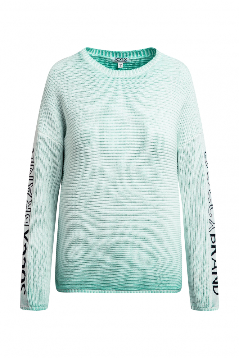 Pullover mit Intarsia-Design an den Ärmeln aqua splash
