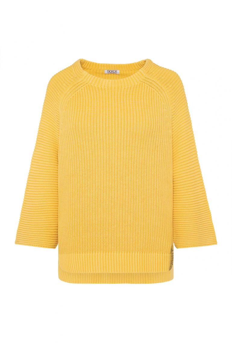 Pullover Stone Washed mit verkürzten Ärmeln golden honey