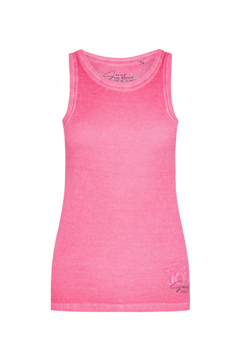 Ripptop mit Rücken-Artwork floral pink