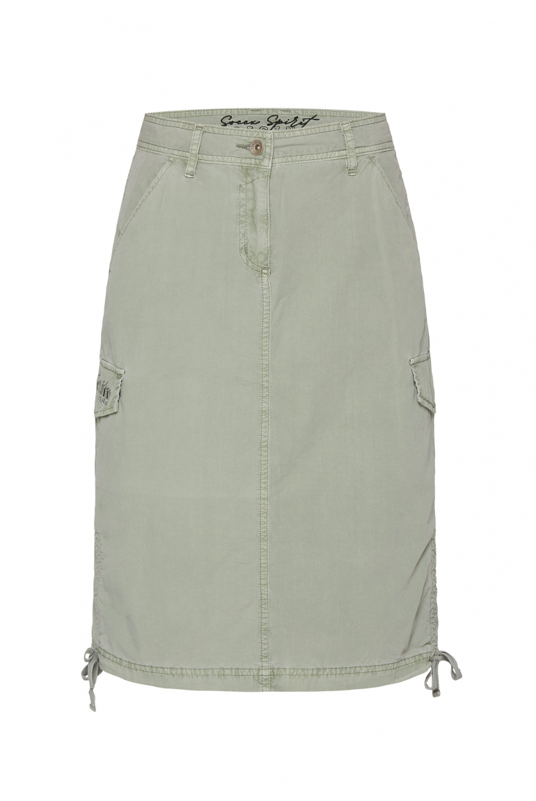 Rock im Cargo-Stil mit Raffungen faded olive