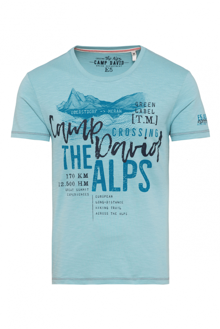 Rundhalsshirt mit Label Prints fresh breeze