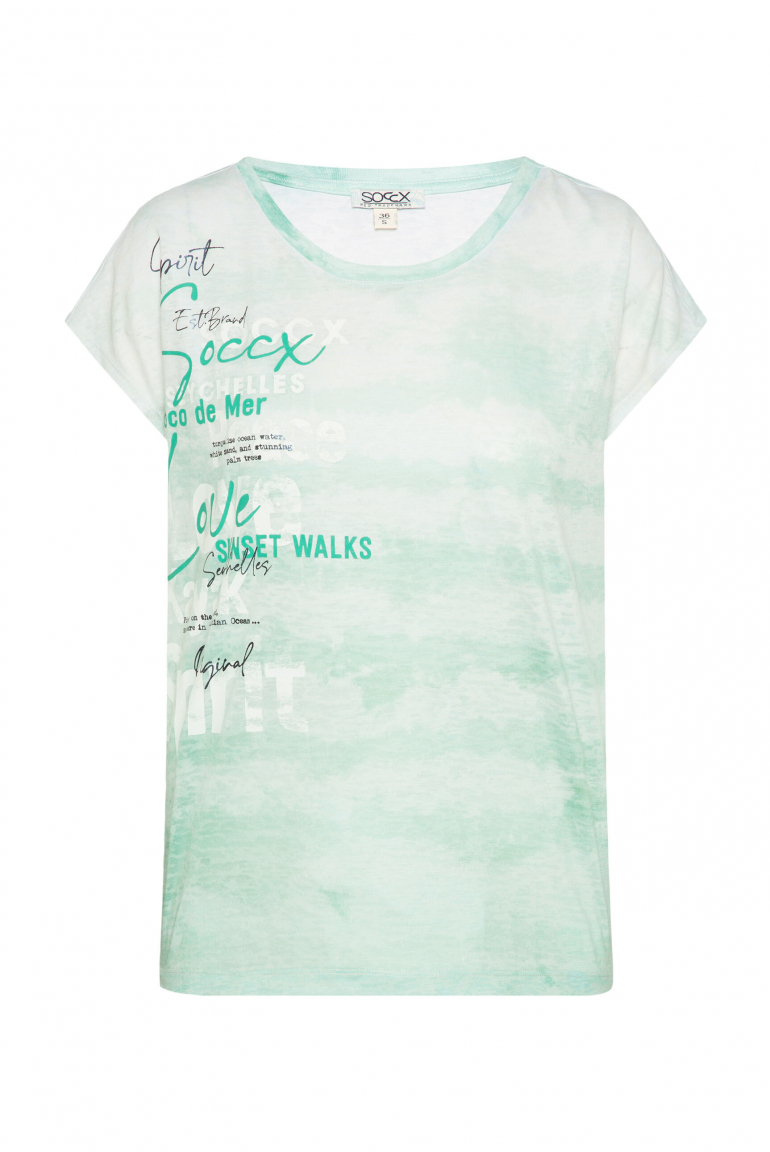 Shirt mit Ausbrenner-und Farb-Effekten aqua splash