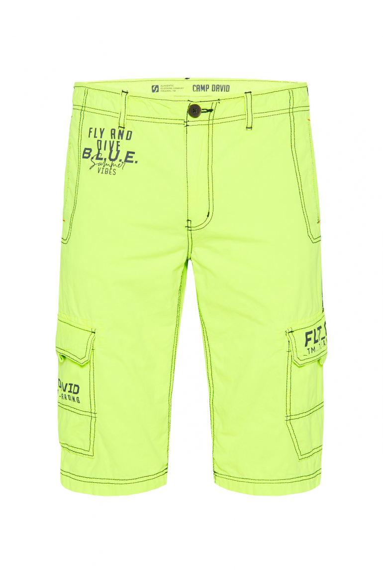 Skater Shorts aus Baumwoll-Ripstop electric yellow