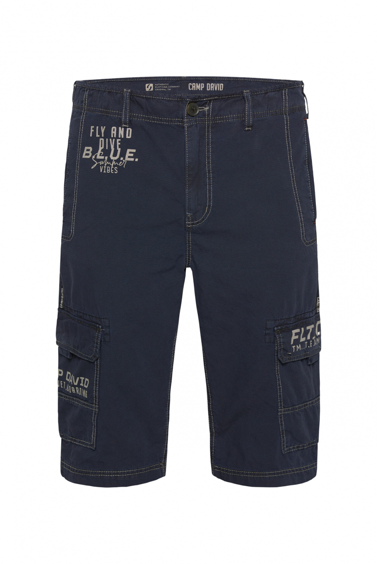 Skater Shorts aus Baumwoll-Ripstop navy