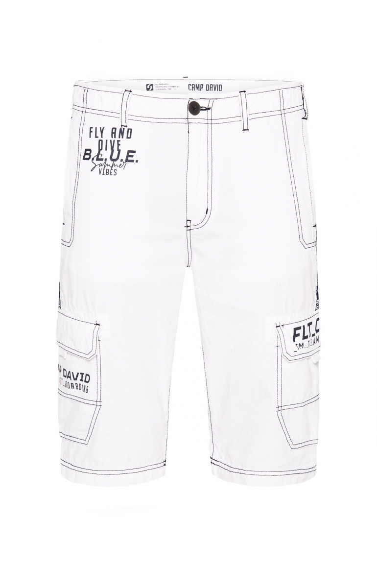 Skater Shorts aus Baumwoll-Ripstop opticwhite