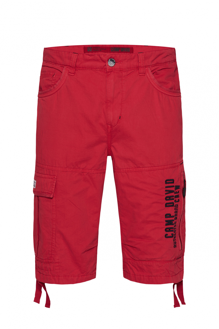 Skater Shorts aus Twill mit Logo-Stickerei nautical red