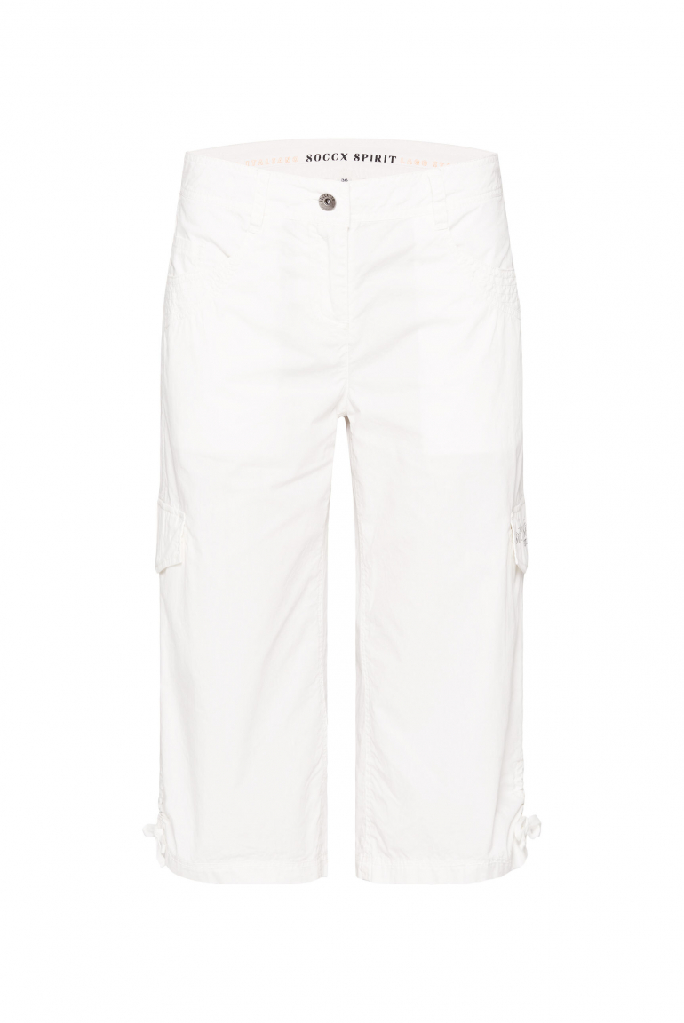 Skater-Shorts mit Beintaschen und Print ivory