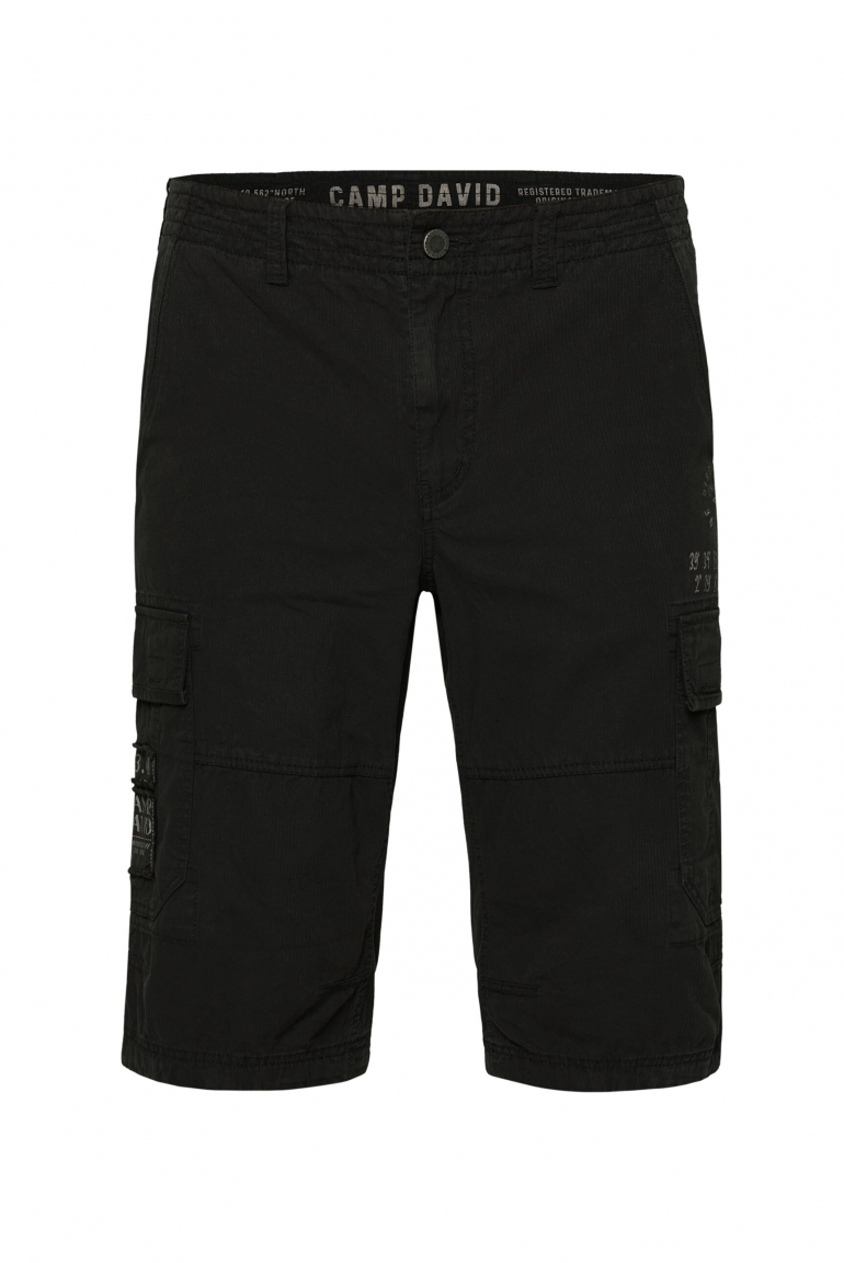 Skater Shorts mit Webstreifen und Prints black