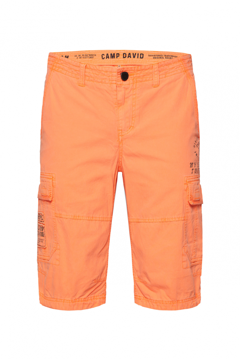 Skater Shorts mit Webstreifen und Prints speed orange