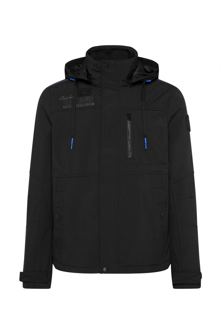 Softshelljacke mit abtrennbarer Kapuze black