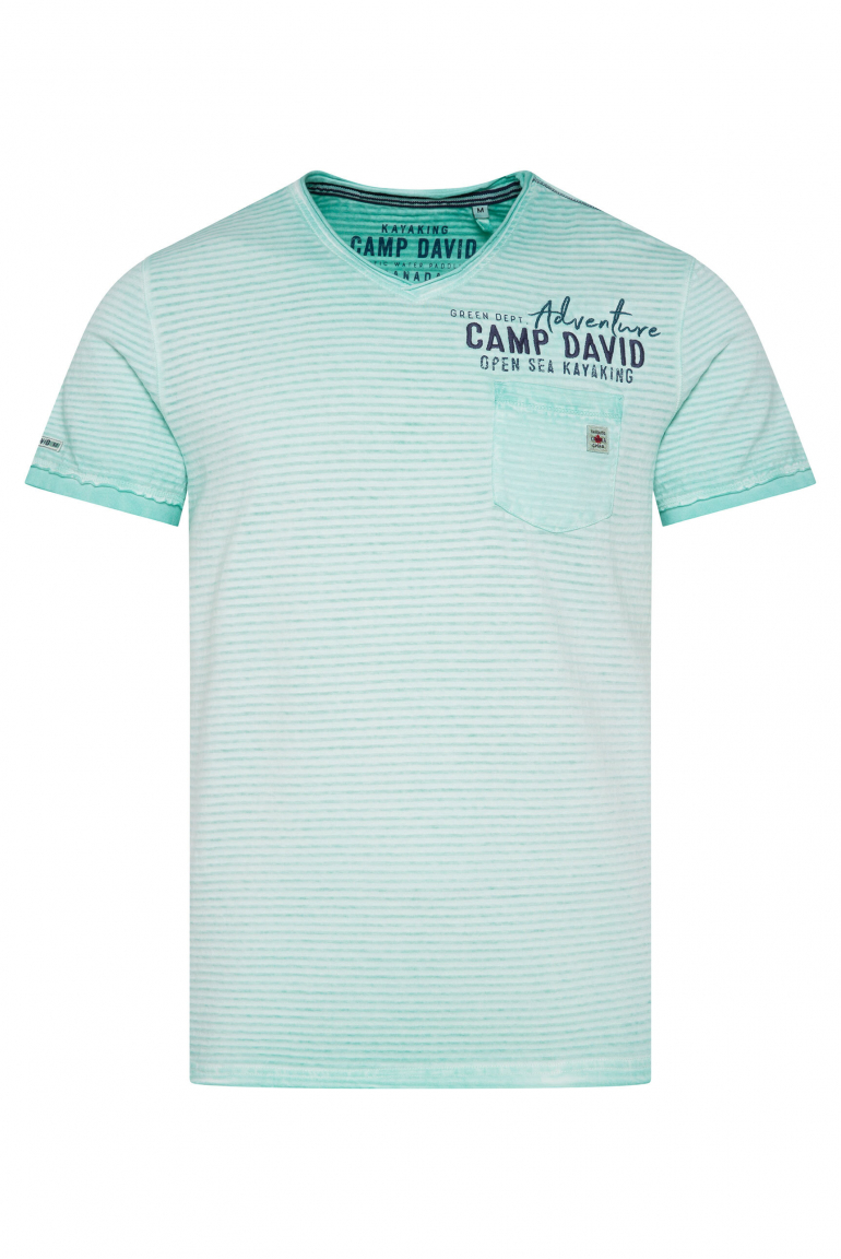 Streifenshirt mit Rücken-Artwork cool jade