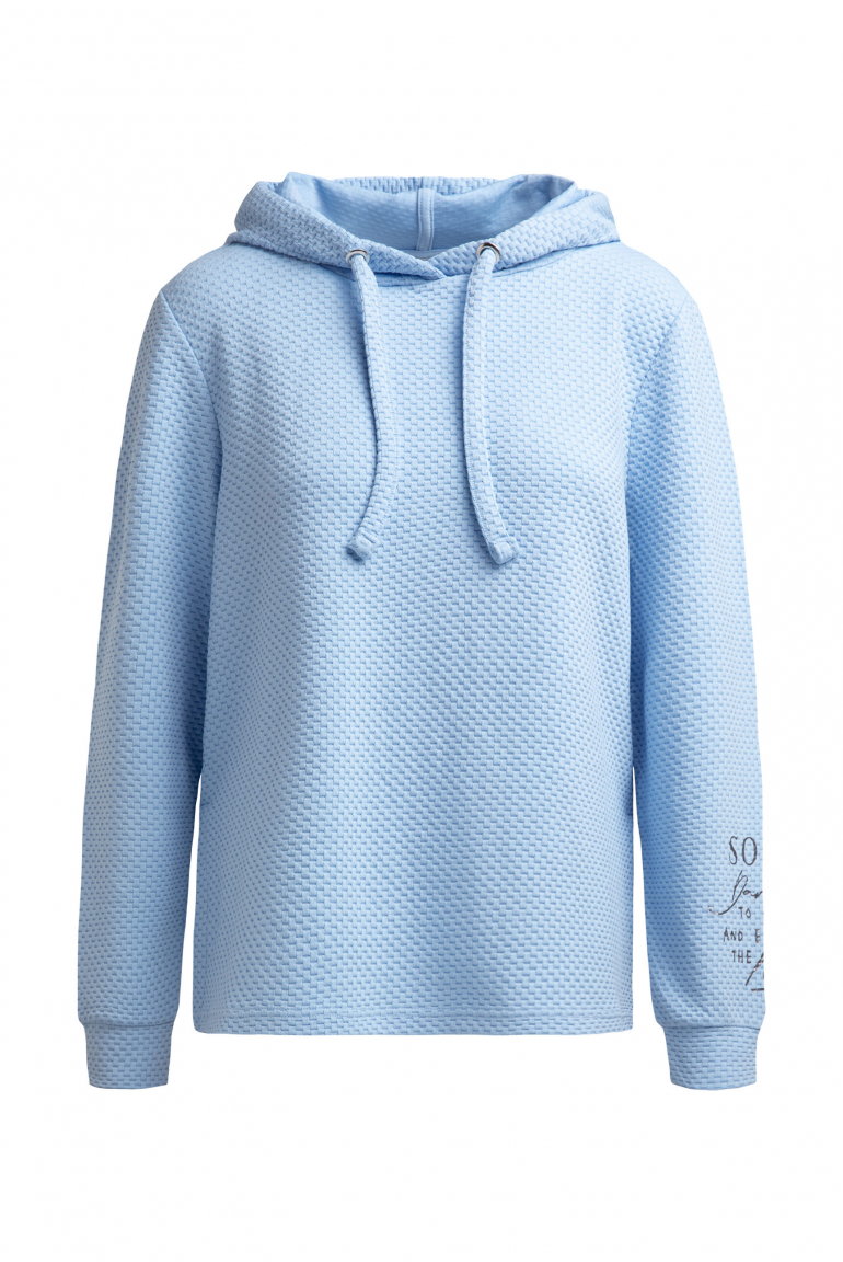 Strukturierter Hoodie mit Seitenschlitzen blue heaven