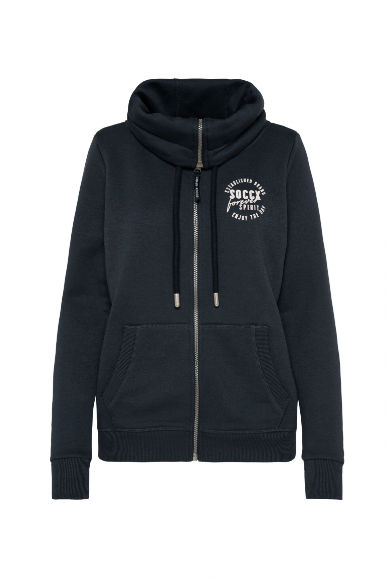 Sweatjacke mit hohem Kragen und Rücken-Artwork eclipse navy