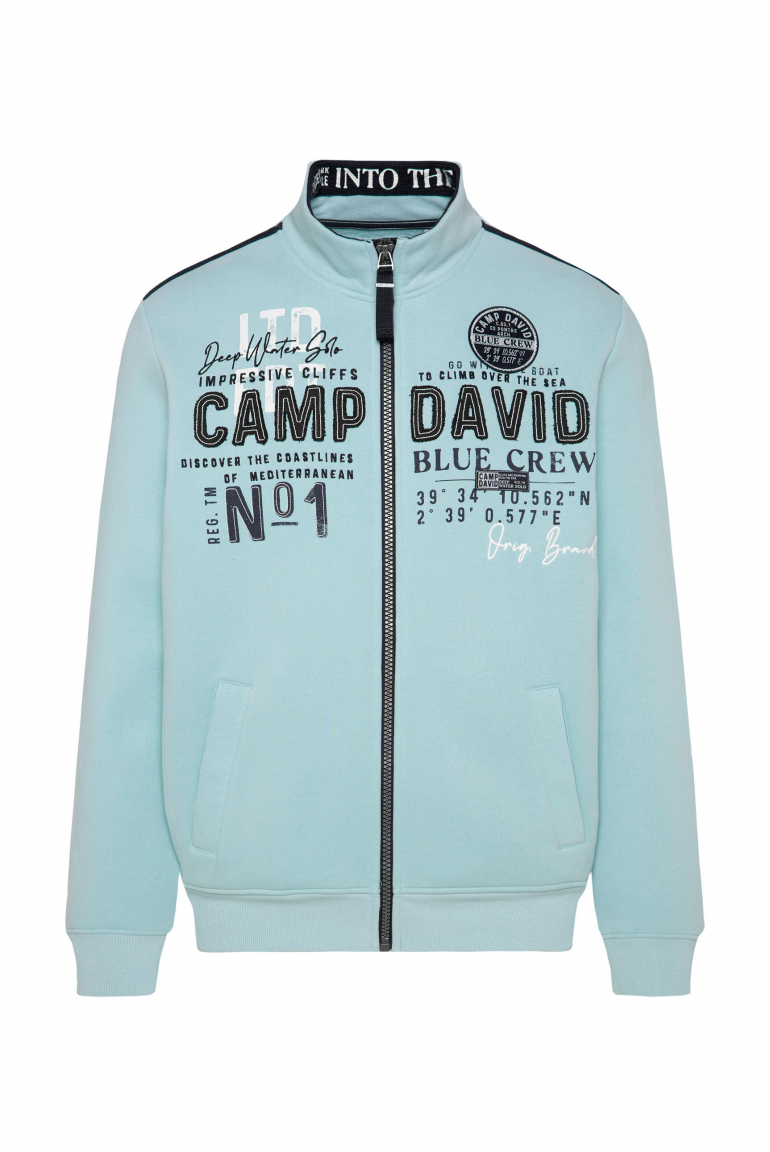 Sweatjacke mit Logo-Applikationen sea mint