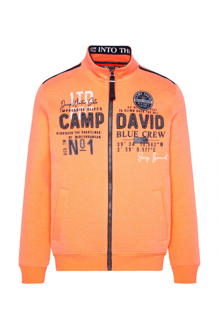 Sweatjacke mit Logo-Applikationen speed orange