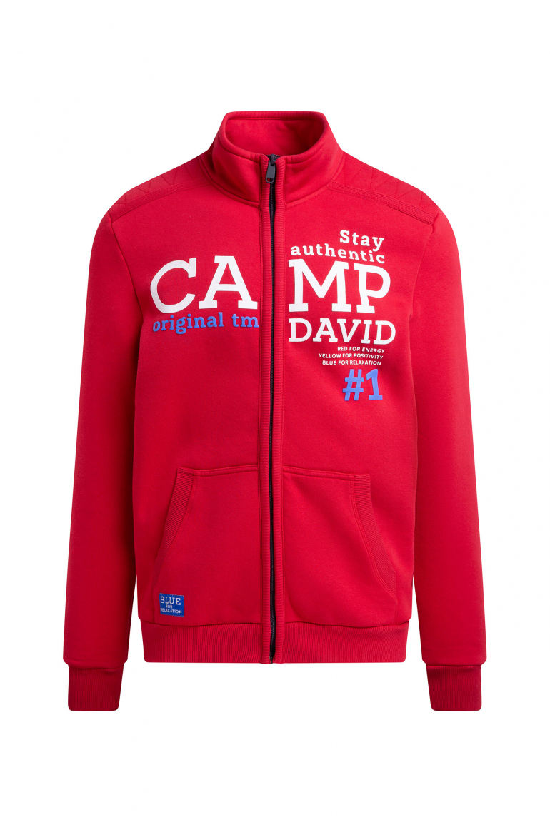 Sweatjacke mit Logo Rubber Artwork classic red