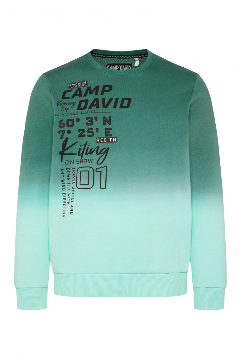 Sweatshirt Dip Dye mit Puffprints new aqua