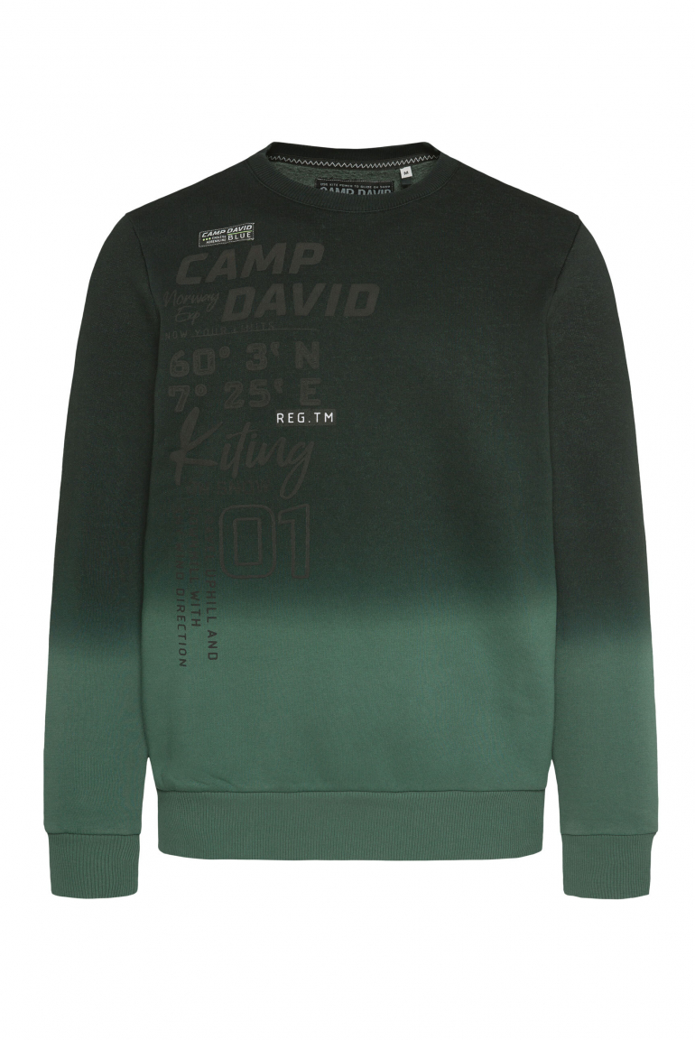 Sweatshirt Dip Dye mit Puffprints dark green