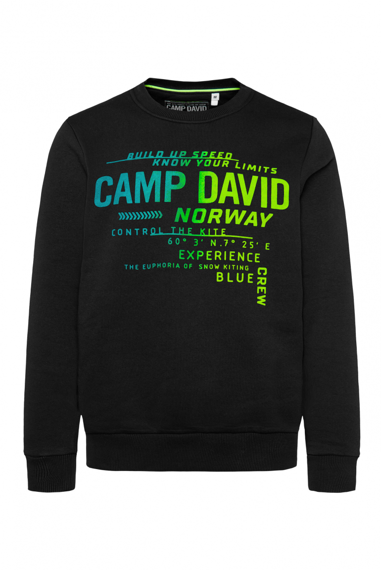 Sweatshirt mit buntem Flockprint black
