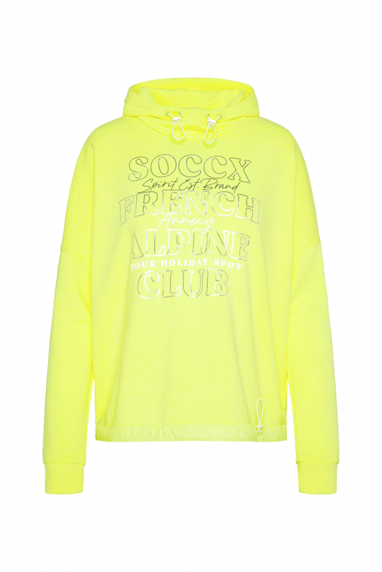 Sweatshirt mit Kapuze und Print Artwork yellow lime