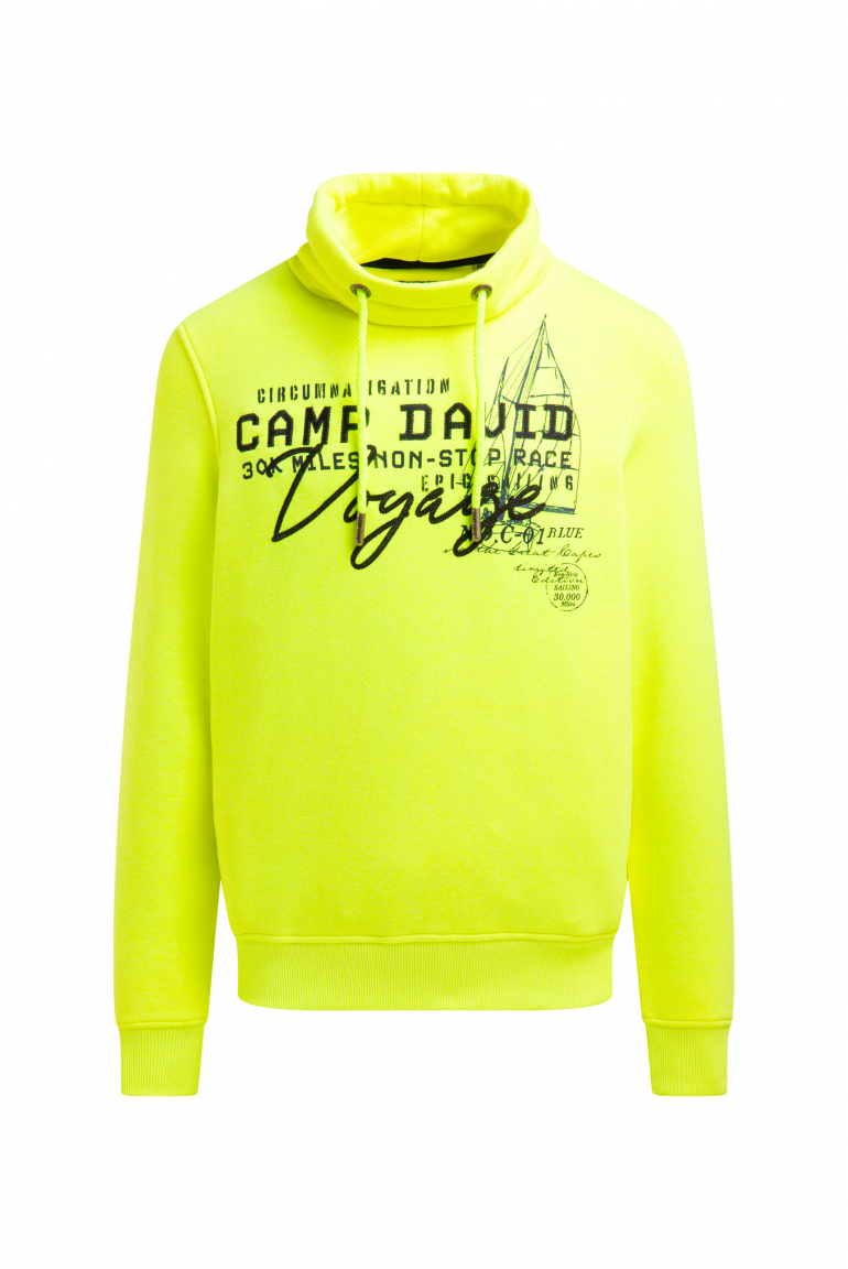 Sweatshirt mit Kragen und Artwork neon lime