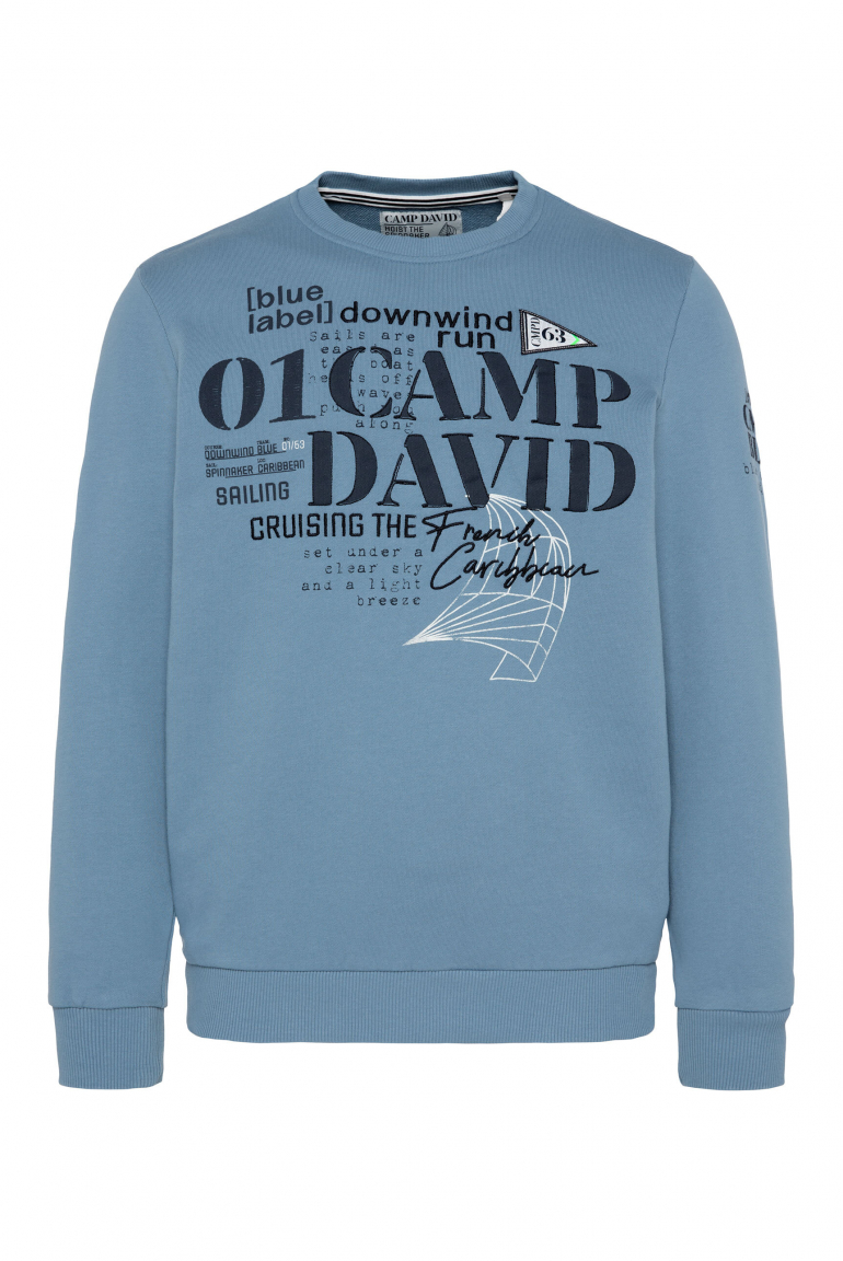Sweatshirt mit Prints und Stickereien smokey sky