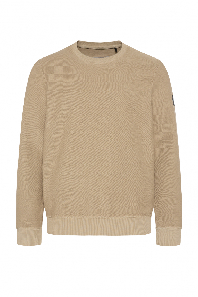 Sweatshirt Reversed mit Patch-Print tan
