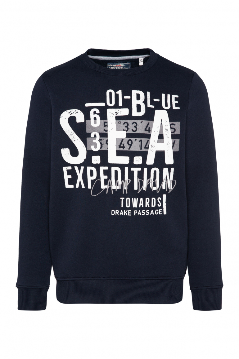 Sweatshirts mit Label Prints und Stickereien nautic navy