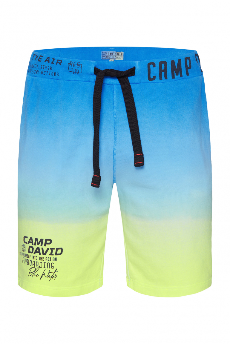 Sweatshorts Dip Dye mit Logo Prints electric yellow