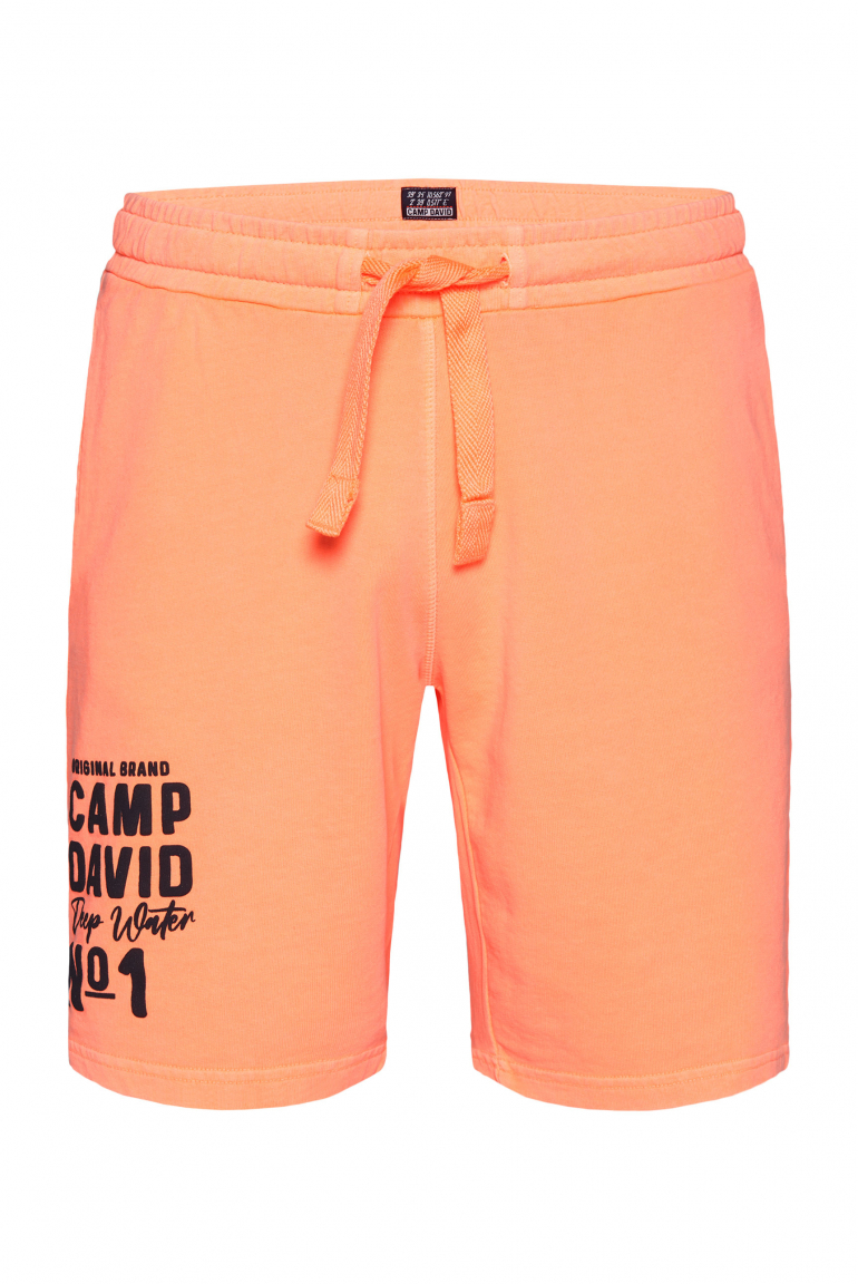 Sweatshorts mit Logo-Puff-Print speed orange