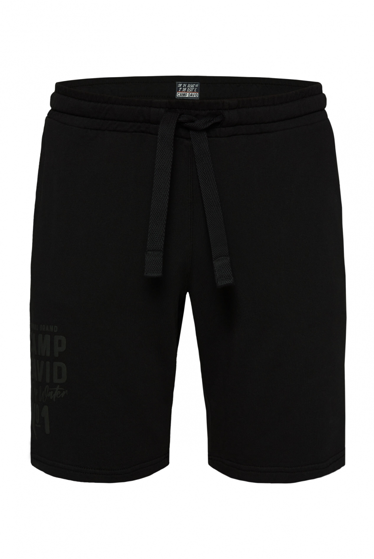 Sweatshorts mit Logo-Puff-Print black